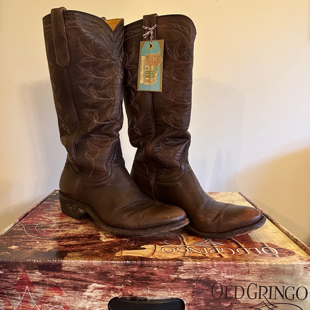 Old Gringo Brown Brushoff Cowboy Boot EUC Size 8